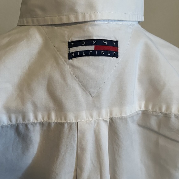 Vtg 90s Tommy Hilfiger Long Sleeve Button Up Shirt Womens Sz 8 White Preppy - Picture 5 of 10